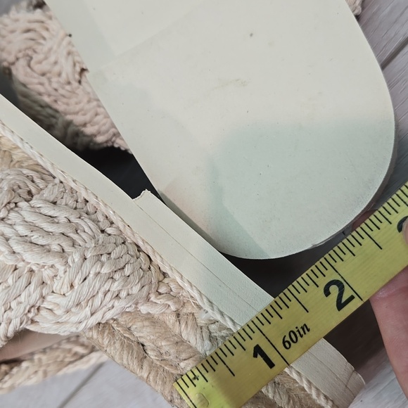 Zara Women Cream Sandals Design Boho Hobo Espadrille Shoes Sz 39/9 - Picture 11 of 11